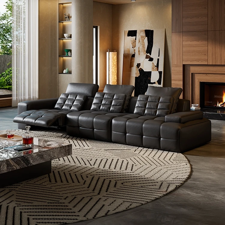 广巢家具劳伦斯电动功能沙发智能意式全真皮电动