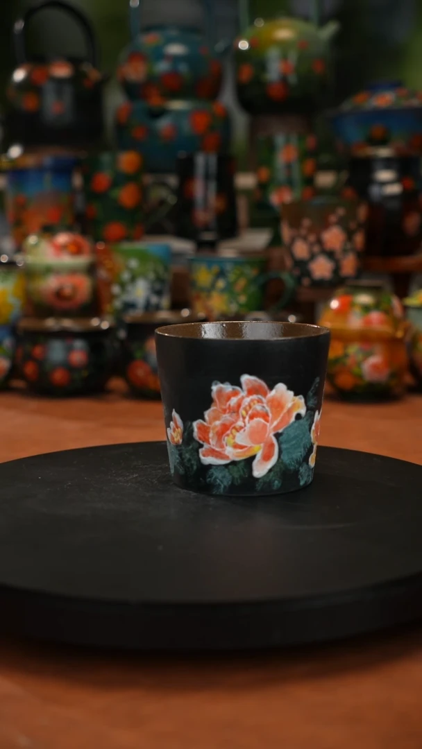 紫砂油画手绘釉下彩