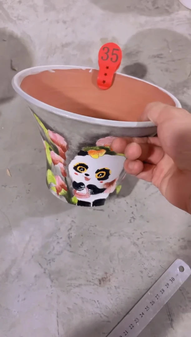 摆件35陶花岛花盆罐—手工痕迹默认，大小会有1-2公分误差