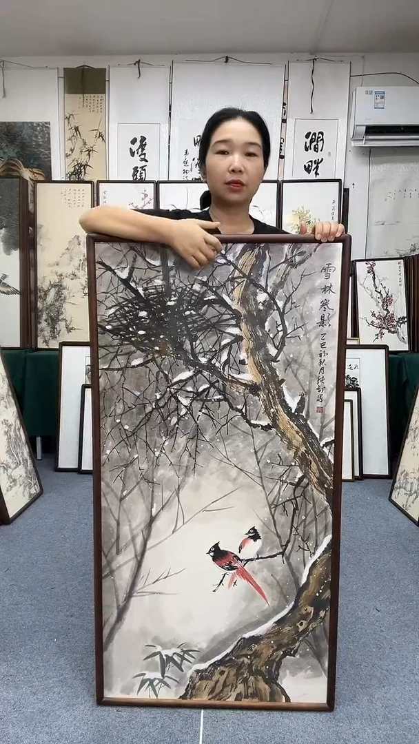 国画62*122实木画框京东包邮手绘