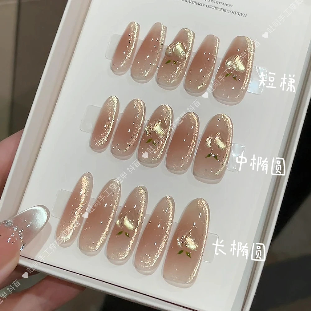 金沙屁桃 穿戴美甲纯手工花花美甲T