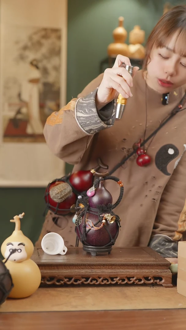 【闪购商品】237号精品天然大漆工艺防渗内胆酒葫芦~