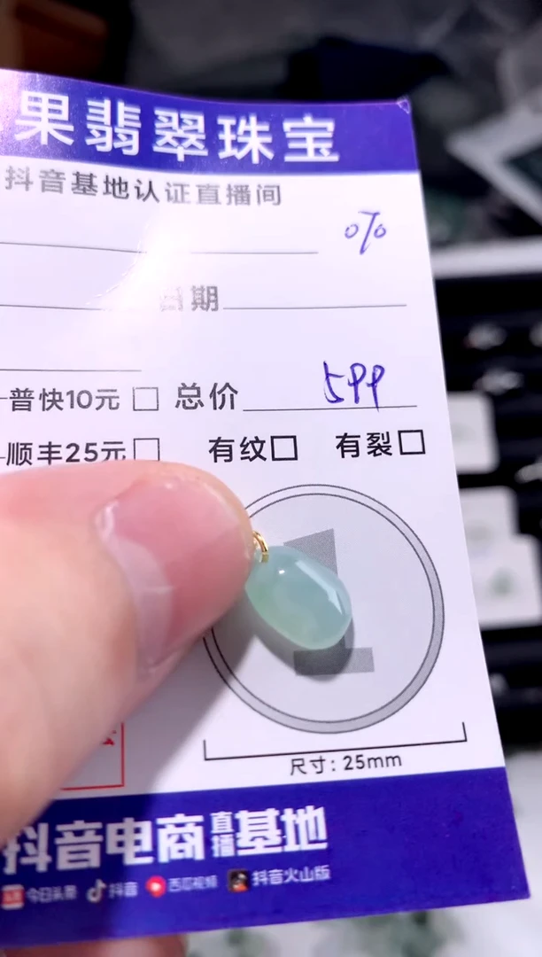 颈饰未镶嵌翡翠冰胶绿随形070