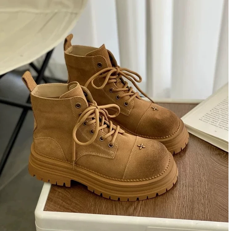 复古马丁靴经典厚底系带秋季韩版高帮女鞋13-11