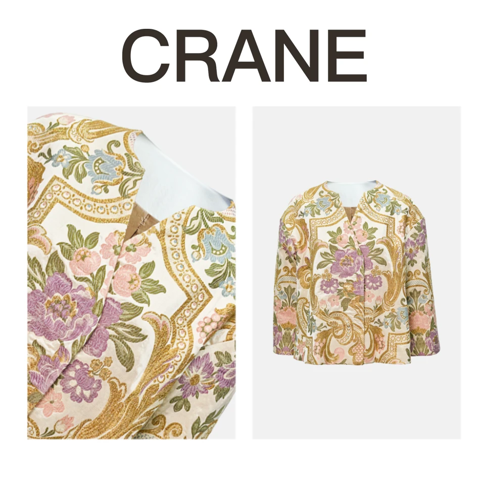 【CRANE】 新款春秋款新中式手工绣花时尚宽松短款外套