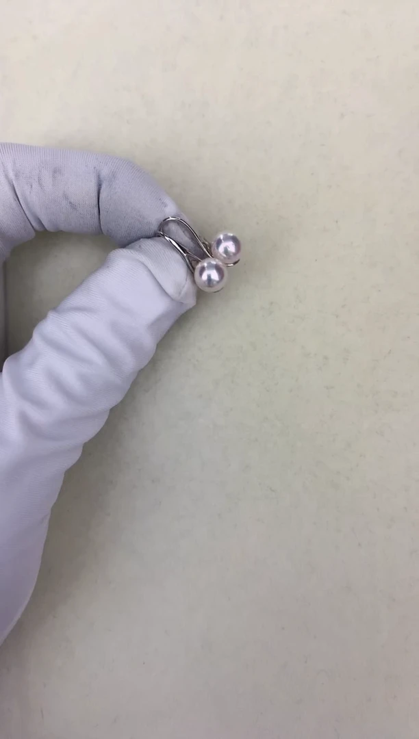 银S925镶嵌DA海水珍珠 GD054 耳钩