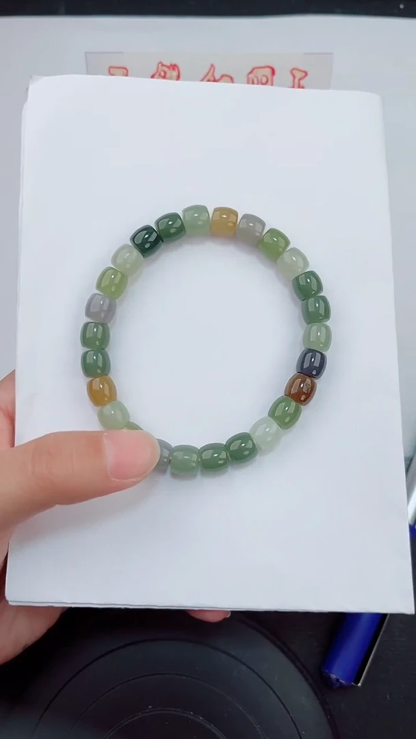 未镶嵌手串和田玉岚钻微色差T多宝