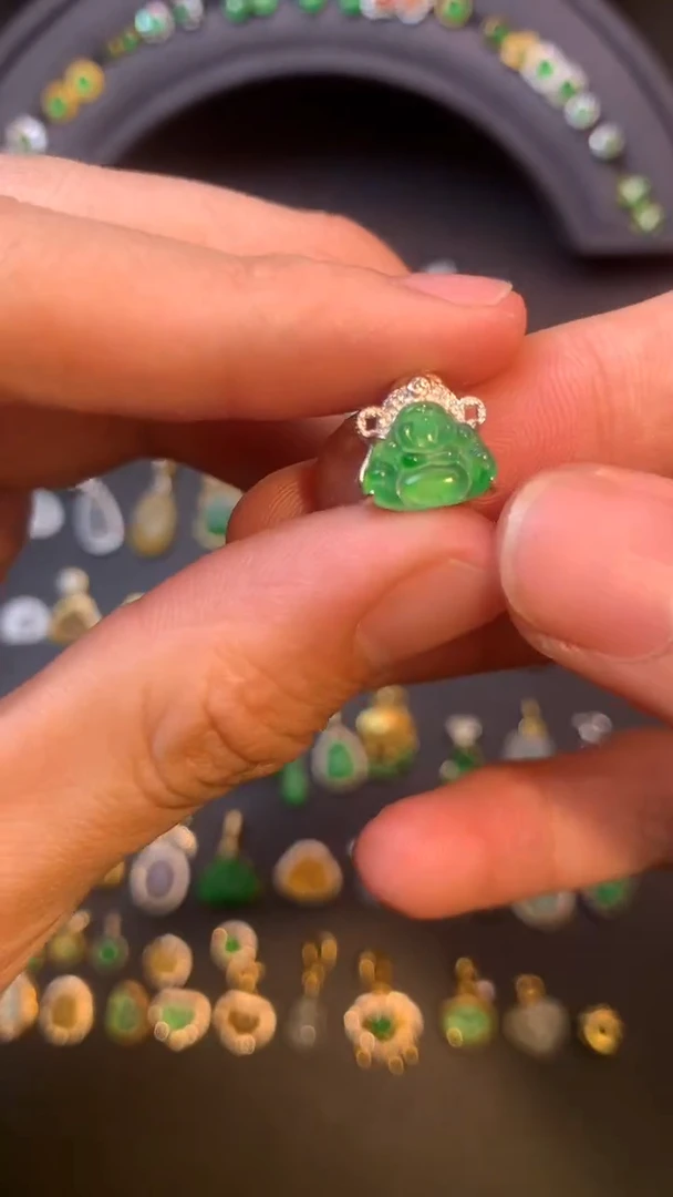 吊坠(不含链)银S925镶嵌翡翠1