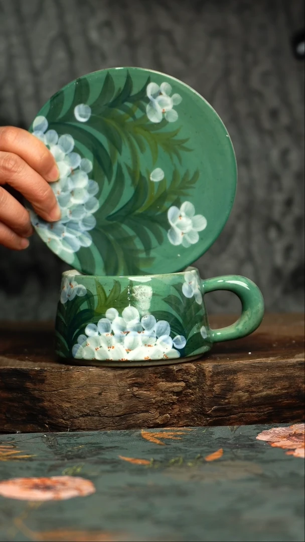 【闪购商品】杯釉下彩手工手绘同款陶器