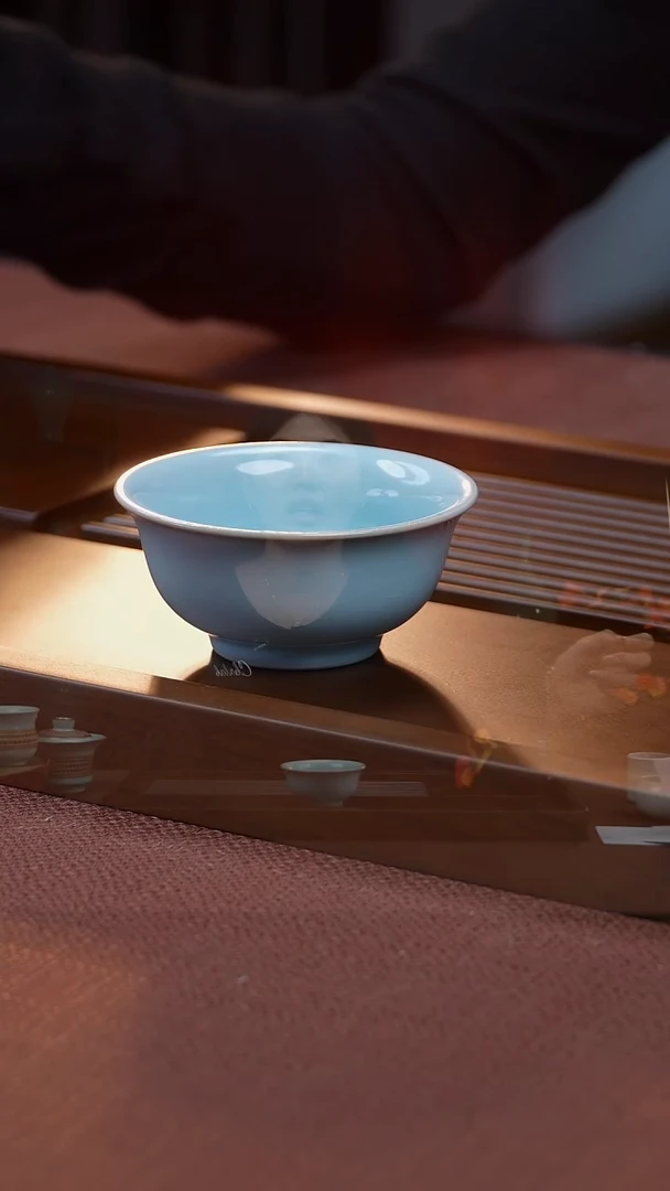 省工杨聚斌全手工天青雅韵杯