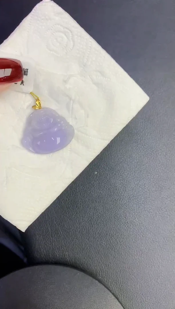 颈饰18K金镶嵌翡翠缅甸天然翡翠A货