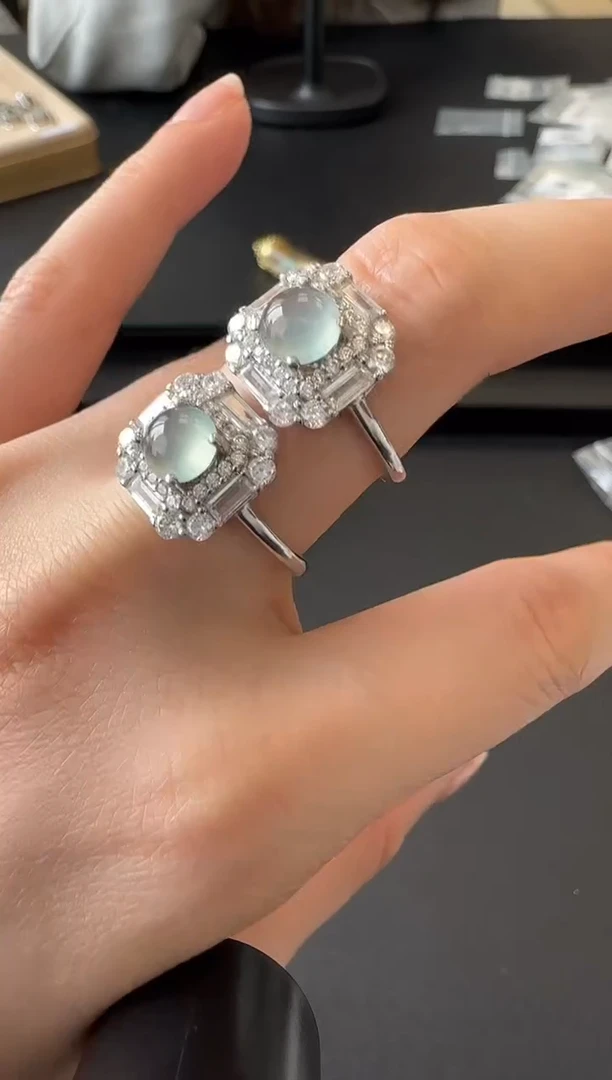 【闪购商品】翡翠戒指银S925镶嵌多样性发其一没有鉴赏期