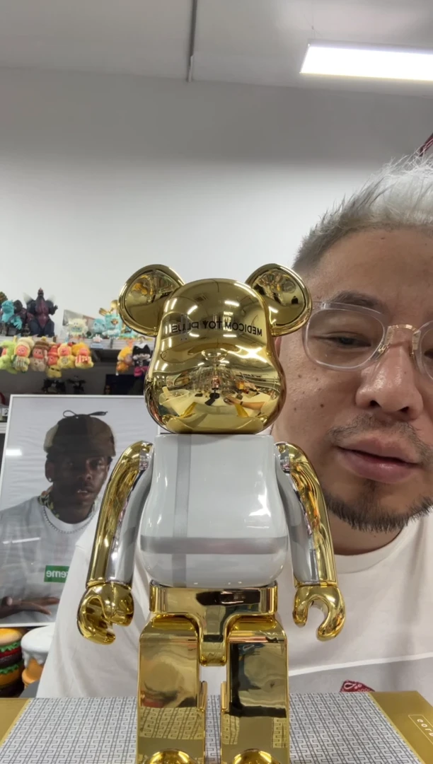 静态1bearbrick积木熊金plus一个400%