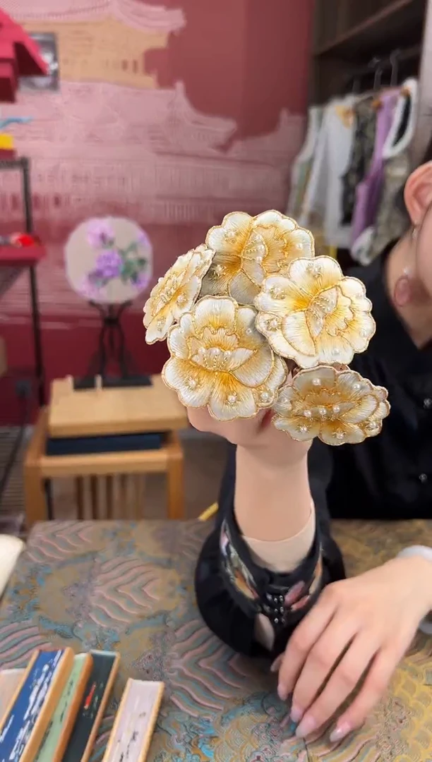 【闪购商品】刺绣苏绣手工刺绣丝巾扣