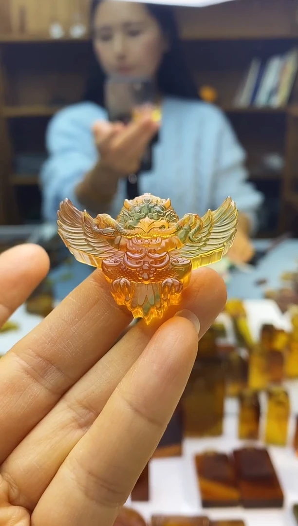 琥珀颈饰未镶嵌SN89-9（大鹏鸟）
