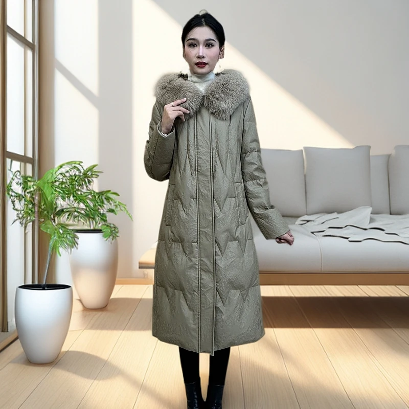 2024冬季中长款新款百百搭显瘦羽绒服加厚包羽绒服外套女22176