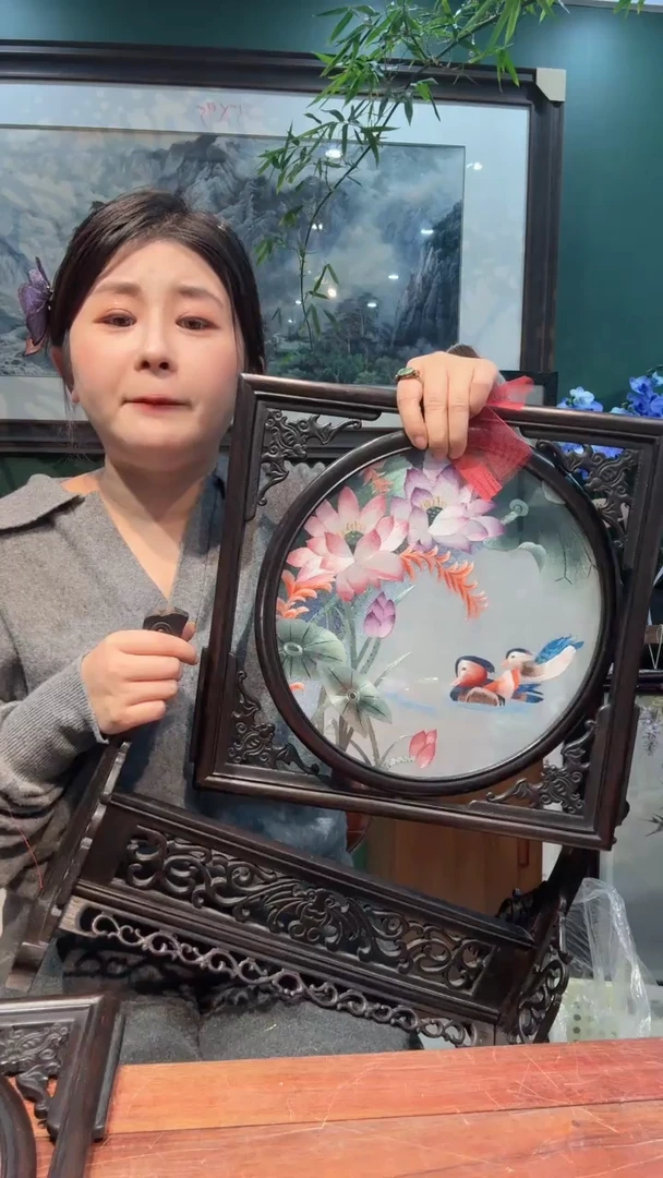 横款非遗苏绣手工刺绣摆台不退换