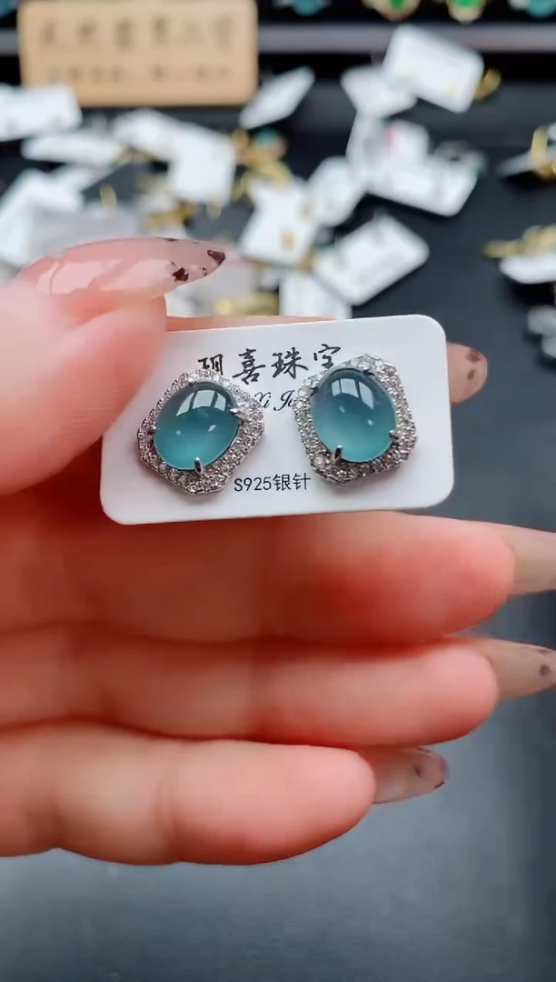 银S925镶嵌戒指翡翠1