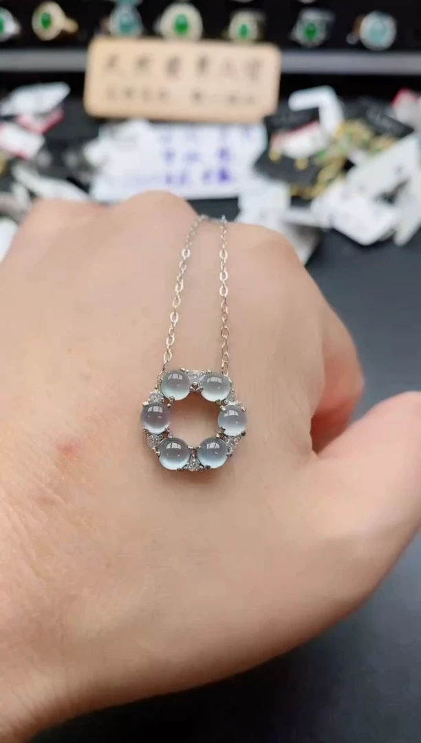 套链银S925镶嵌翡翠1