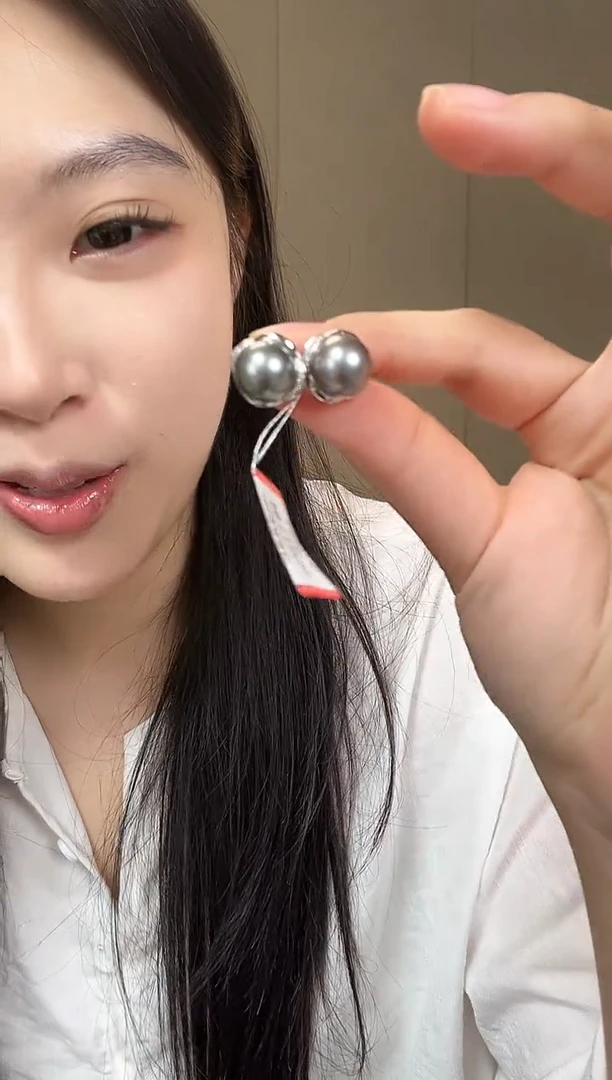 18K金镶嵌耳饰海水珍珠11mm