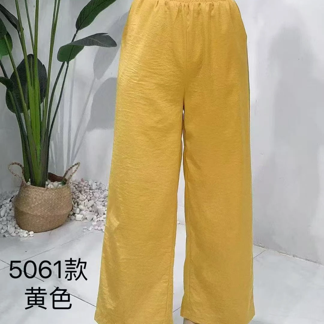 高腰薄款夏季阔腿裤休闲裤九分直筒欧若新中式5061