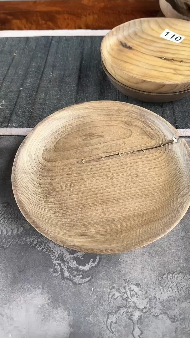 【闪购商品】金丝楠木雕111号阴沉原木手工点心盘