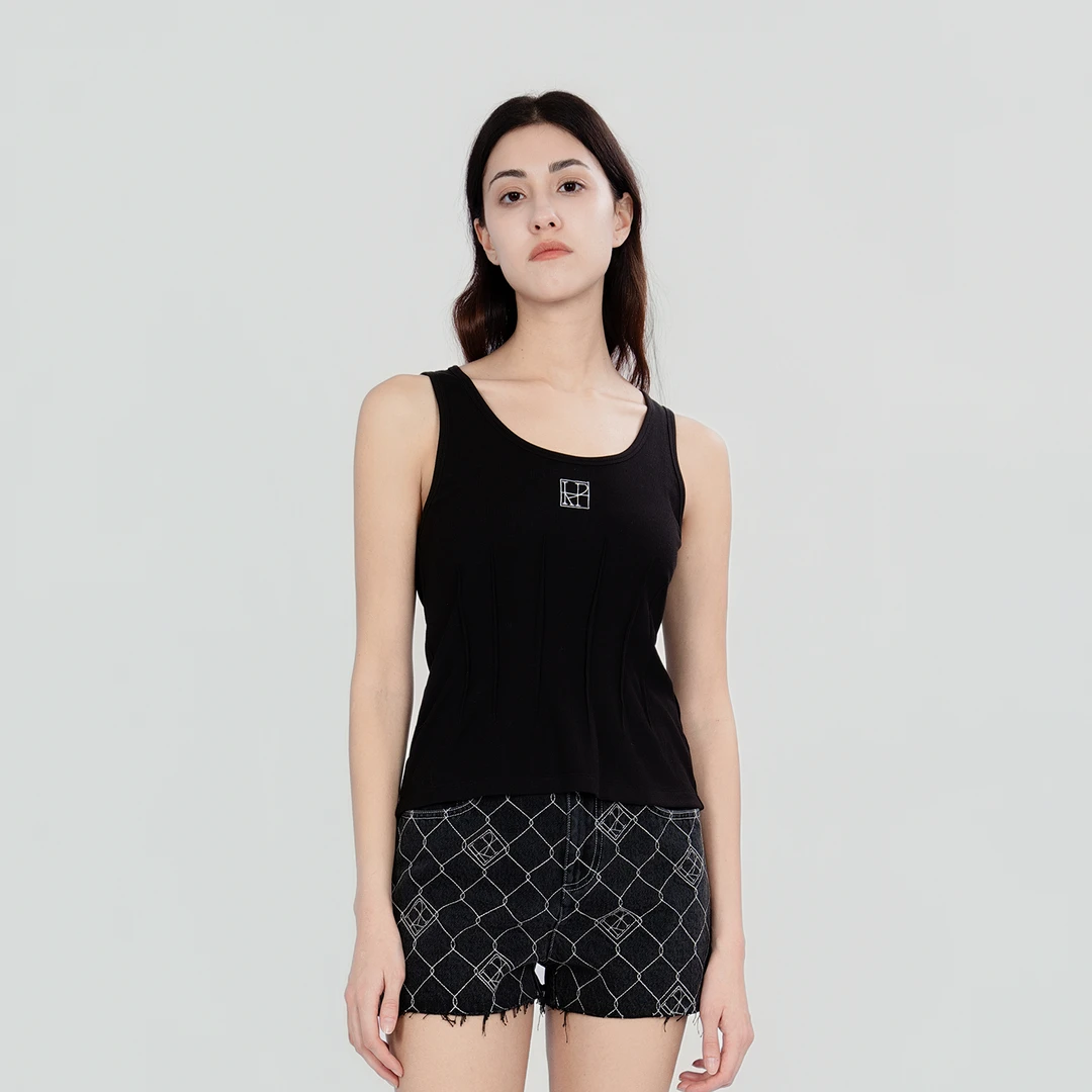 Kar Peiskos卡珮施【新品】KP惬意时刻肯条收腰女白背心