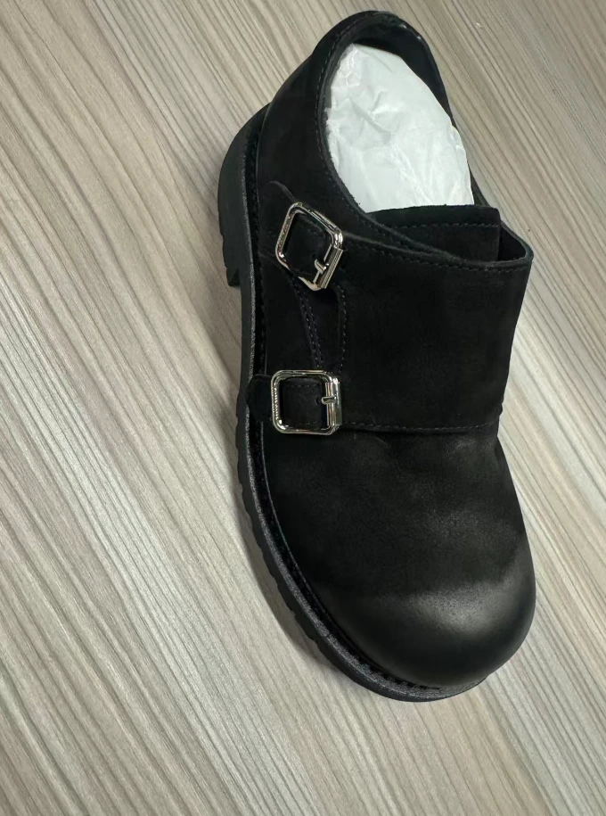 新款潮流复古英伦反绒高级感扣带增高德比百搭大头鞋 2577-1