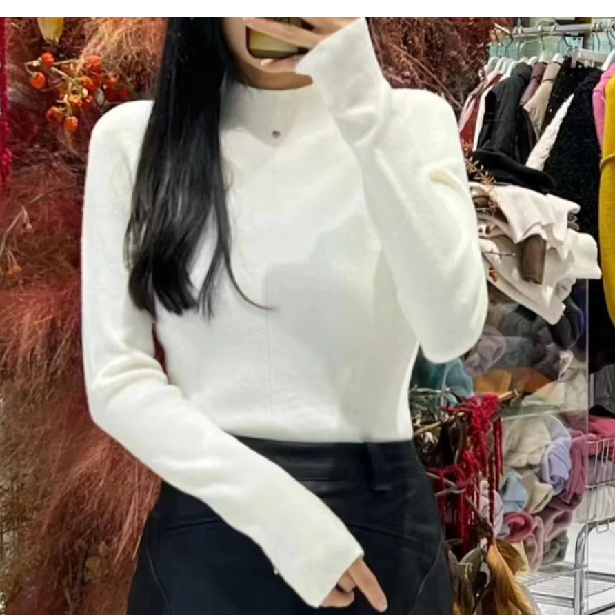 【KEMI】2025上新百搭贝壳无缝一体机羊毛衫8002