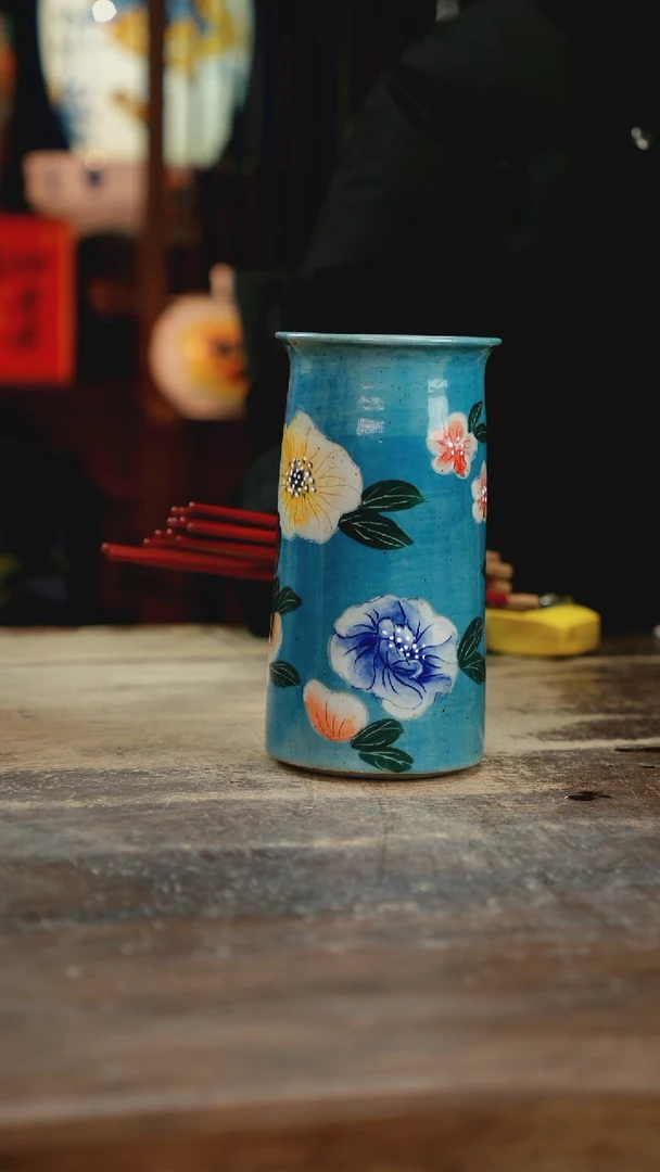 【闪购商品】瓷片景德镇纯手工釉下彩精品花瓶