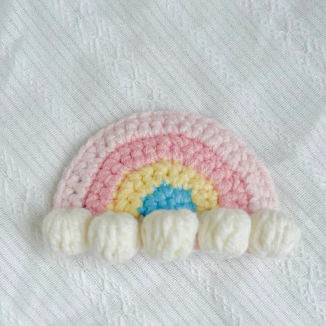 彩虹发夹精致设计时尚发饰儿童网红可爱情侣头饰发卡编织手工钩织