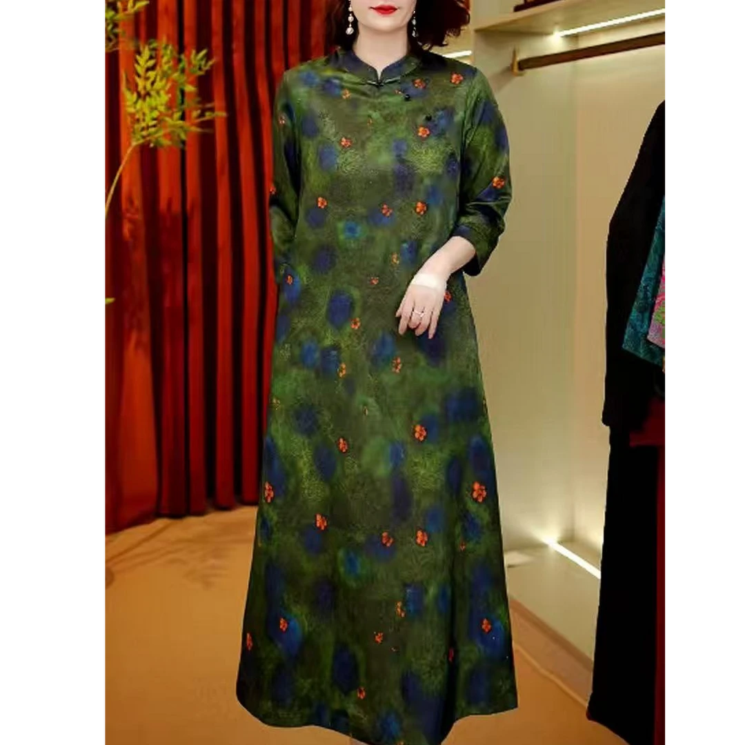 120【聚】秋季百搭时尚简约休闲显瘦遮肉减龄连衣裙