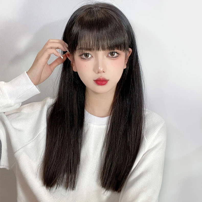 2025年新款双面内网手织包边.高幅度齐发尾发片.可染烫.直发.真发