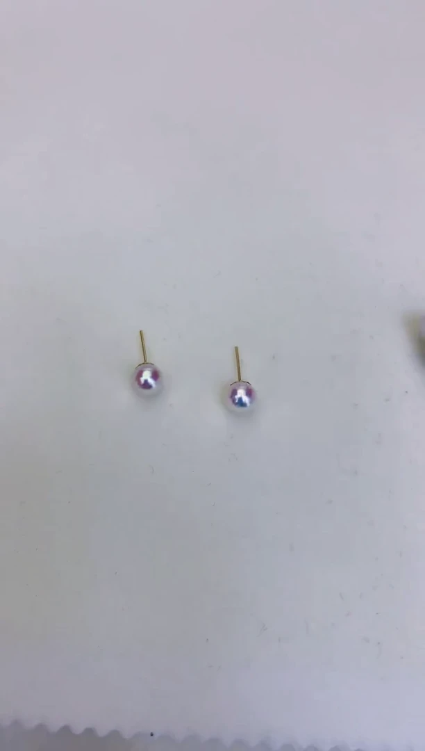 18K金镶嵌海水珍珠饰品5-6素钉定制
