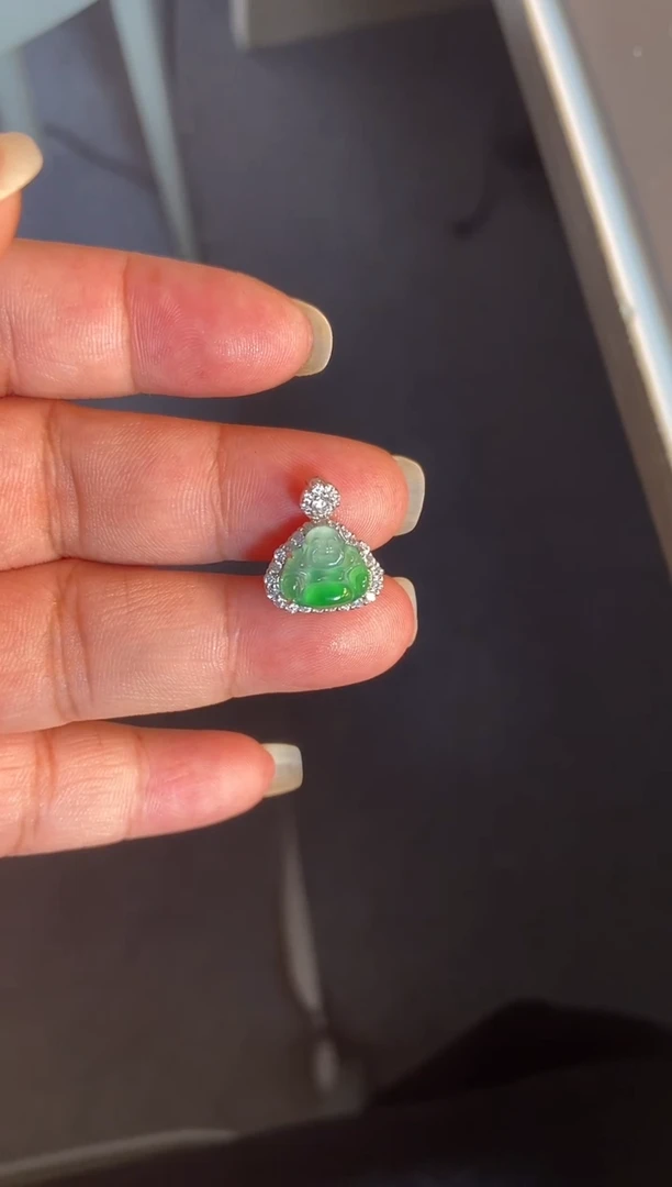 吊坠(不含链)银S925镶嵌翡翠1