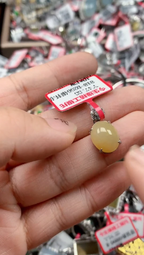 银S925镶嵌戒指翡翠天然A货缅甸翡翠