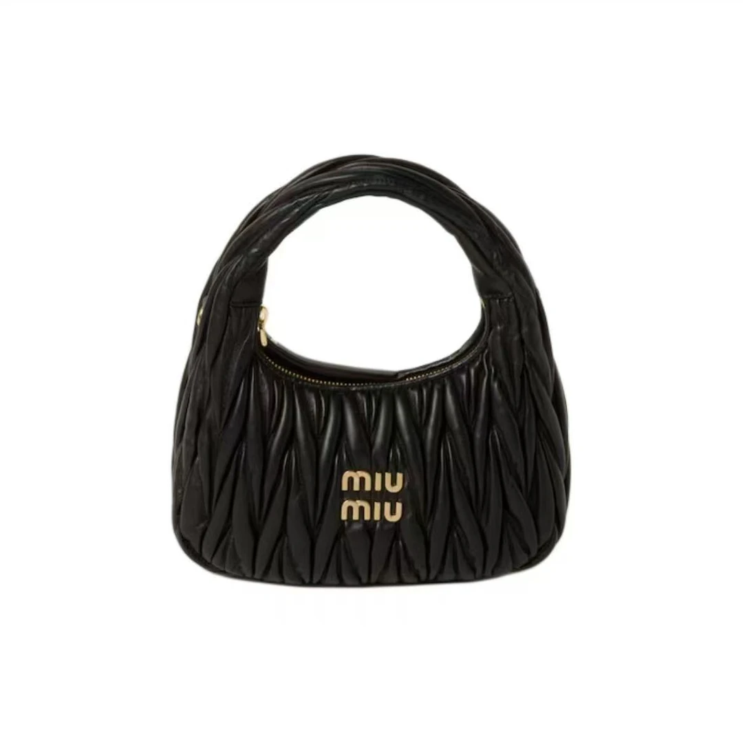 99新 MIU MIU/缪缪 安洁利严选褶皱腋下包/BK0144807 斜挎包