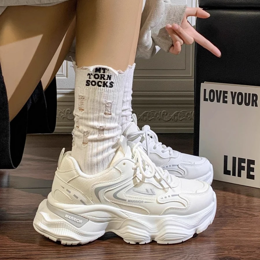 回力厚底轻便鞋子女2024新款爆款休闲运动鞋复古增高厚底老爹鞋潮