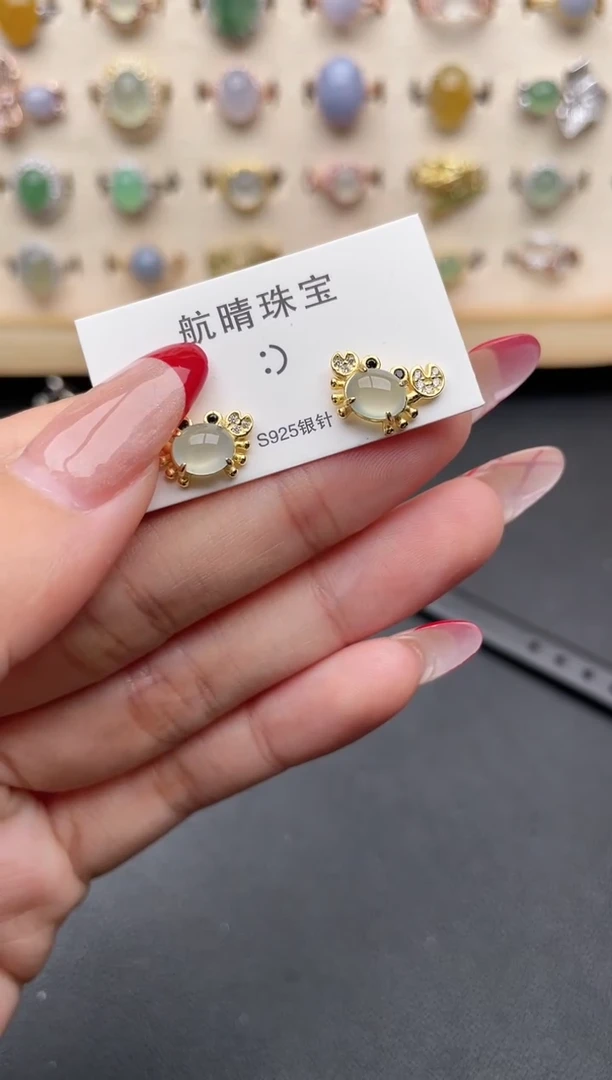 【闪购商品】翡翠戒指银S925镶嵌一物一证一礼盒