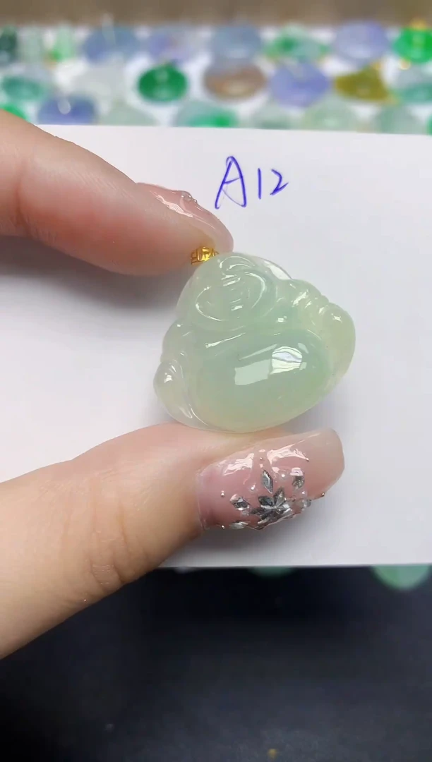 颈饰18K金镶嵌翡翠天然缅甸翡翠A货翡翠百元以上9元证书费自理