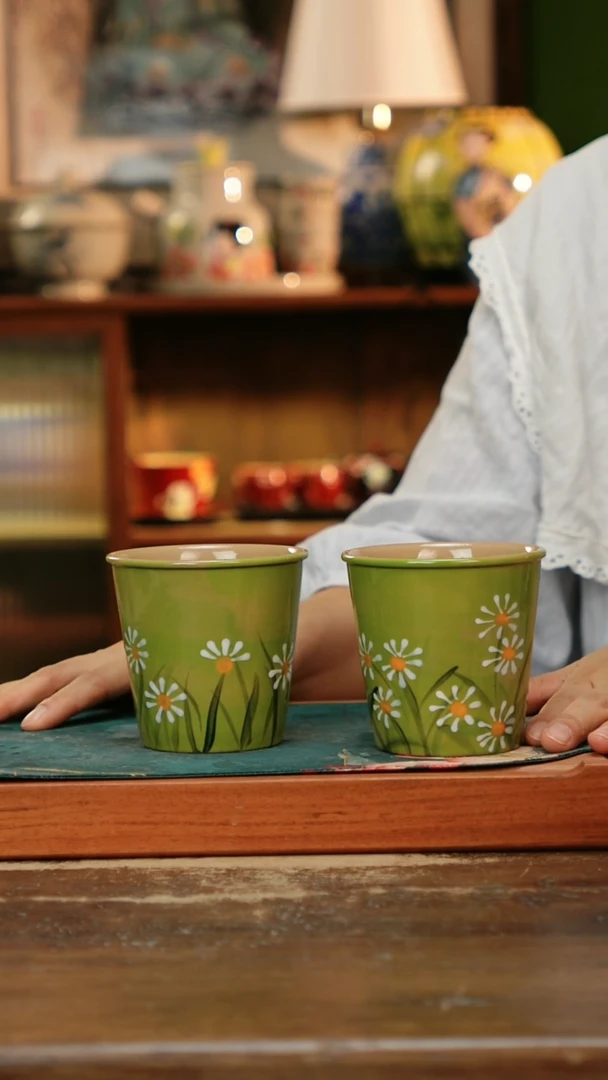 瓷片景德镇纯手工釉下彩精品茶具水杯