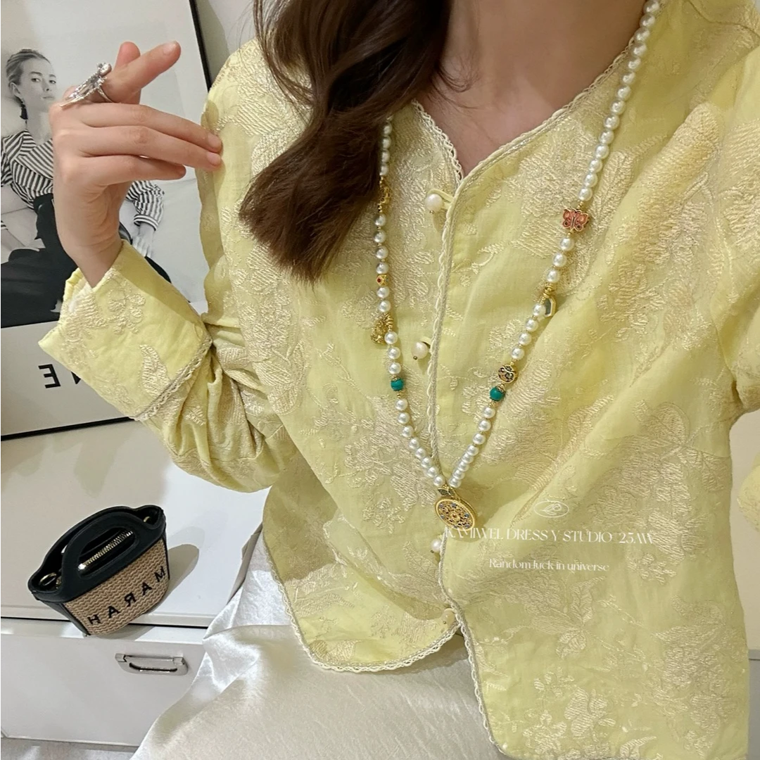 新中式国风短外套重工刺绣上衣外套蕾丝小香风气质长袖