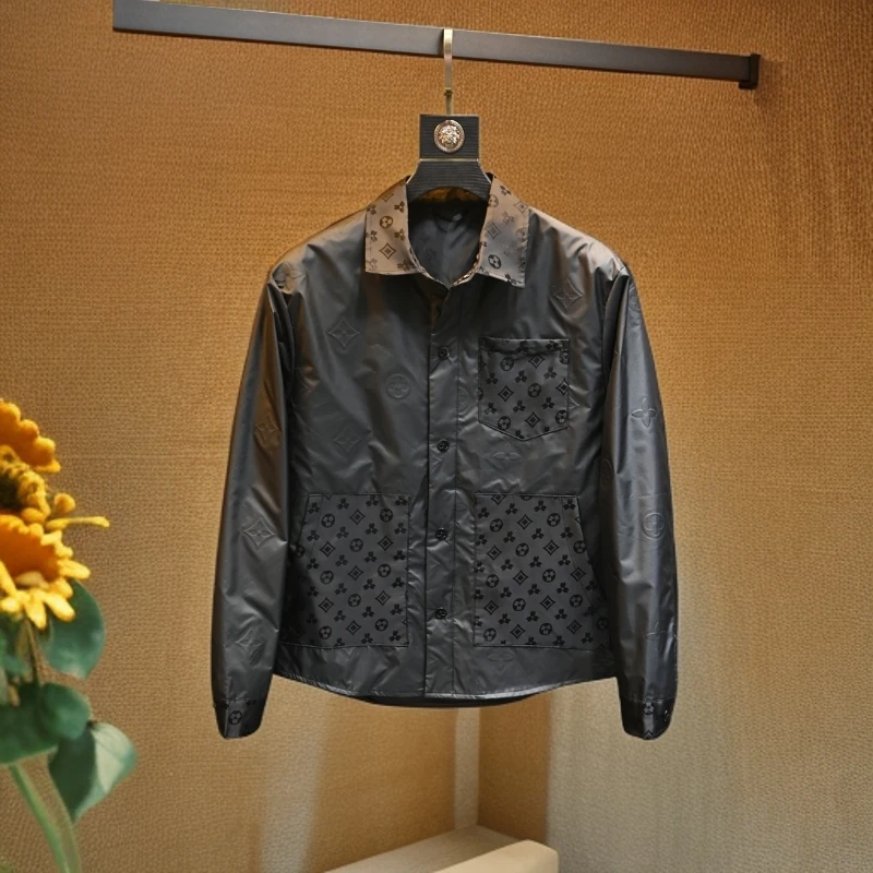 奇珀菲仑时尚衬衫领夹克男上衣秋季轻奢轻奢简约时尚百搭透气外套