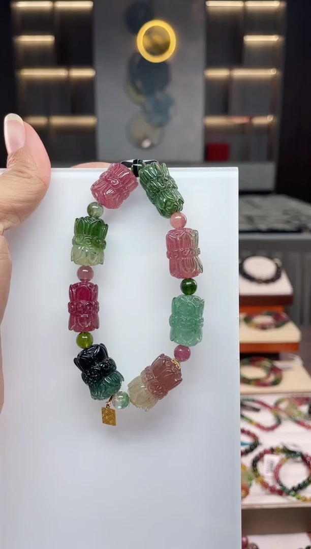 未镶嵌老矿碧玺单圈手串mm+碧玺（多样性发一条）Q