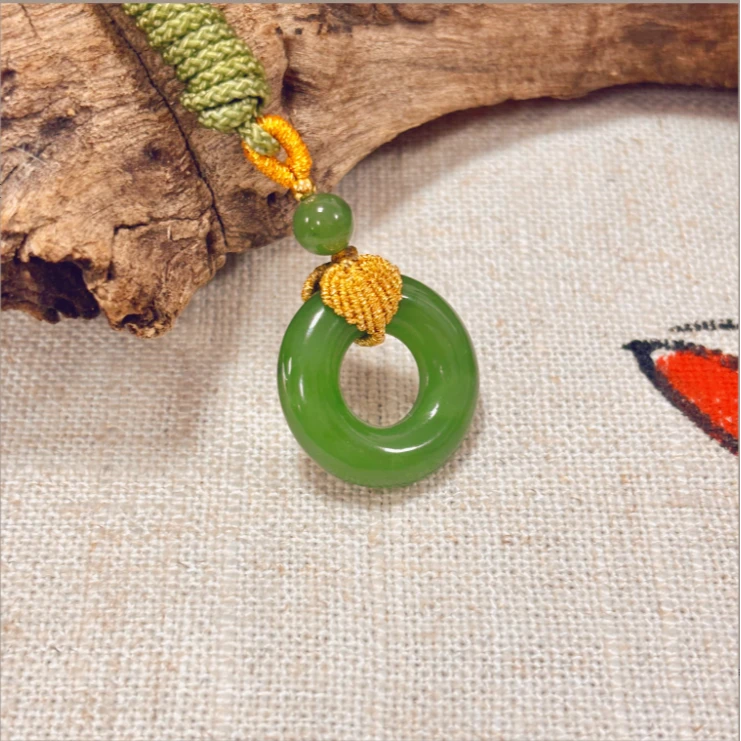 天然和田玉碧玉精品平安扣