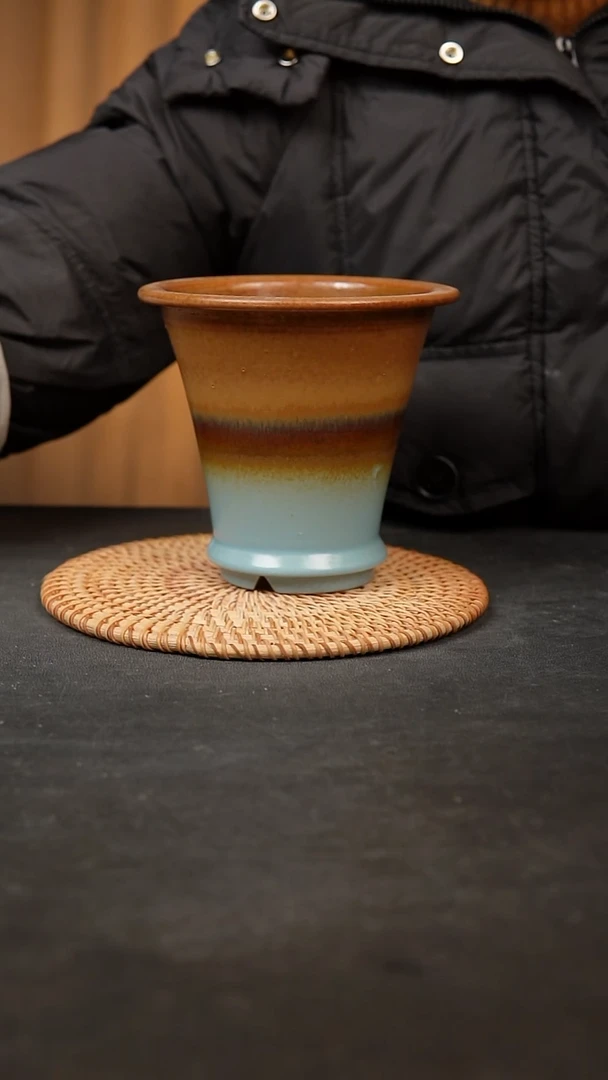 【闪购商品】瓷片泥泥手工花盆口10高12