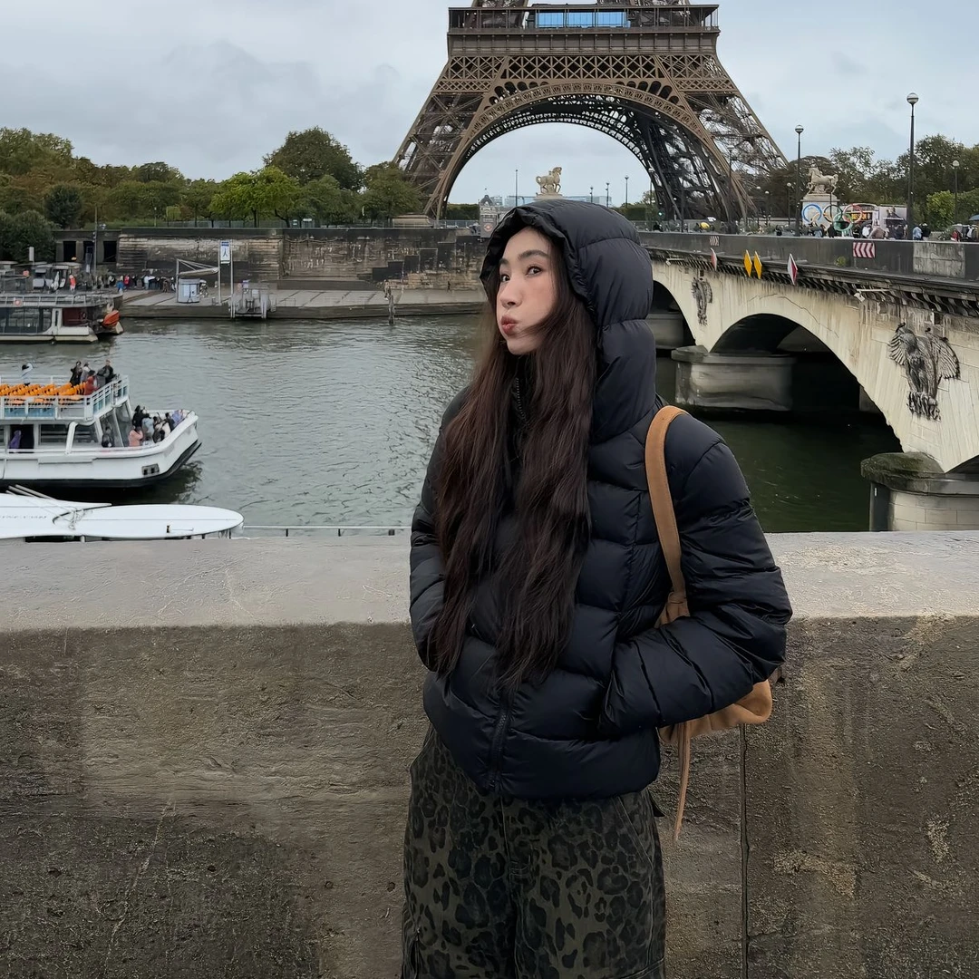 【清】逸语IN choose u笑笑家2025冬季保暖排骨羽绒服连帽外套85780