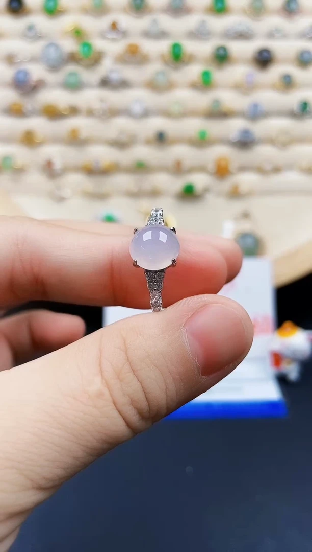 翡翠戒指银S925镶嵌12