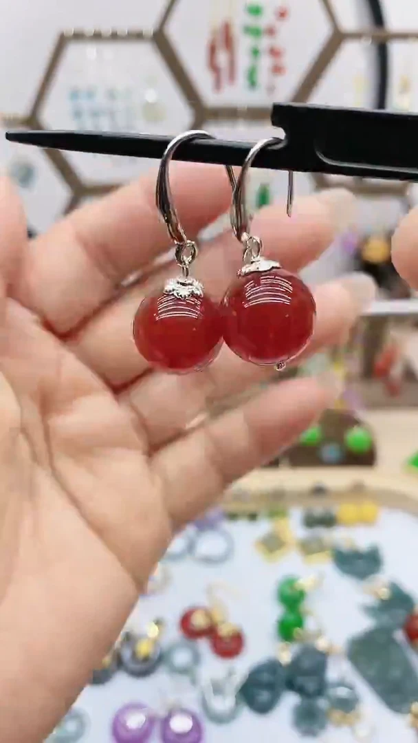 未镶嵌南红玛瑙耳饰637