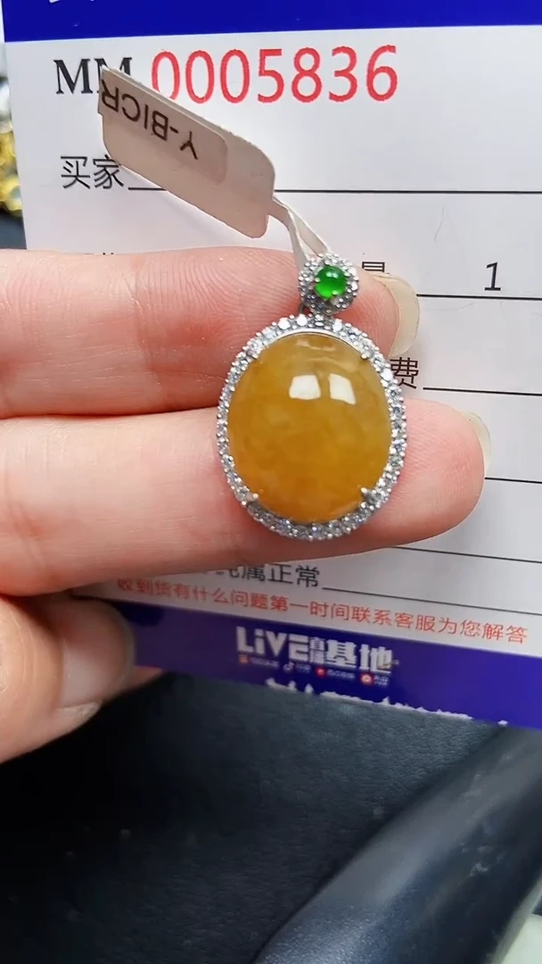 颈饰银S925镶嵌翡翠5836